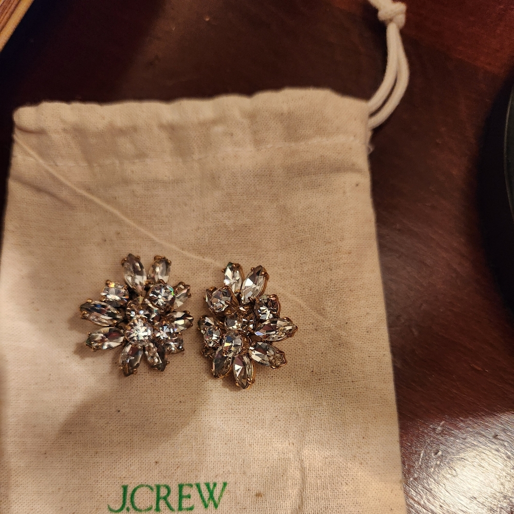 J. CREW CRYSTAL CLUSTER EARRINGS